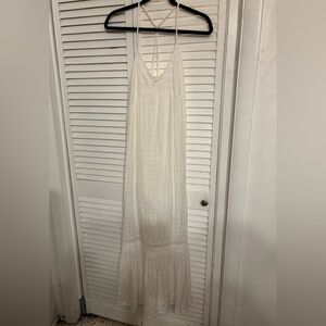 Aerie long maxi low back large white dress